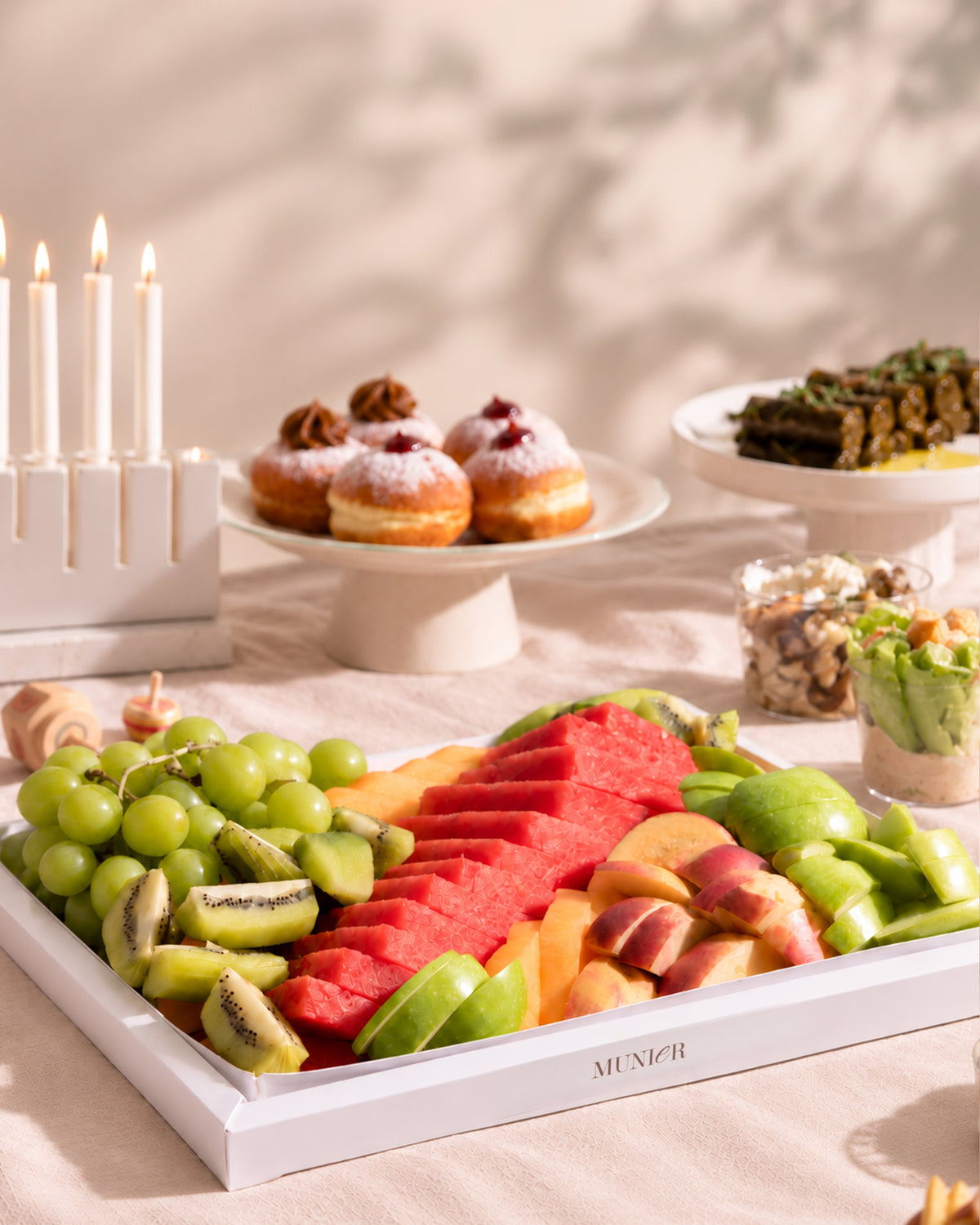 תפריט הדלקת נרות חנוכה משפחתי - 20 אורחים